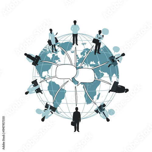 People connected around the globe network.