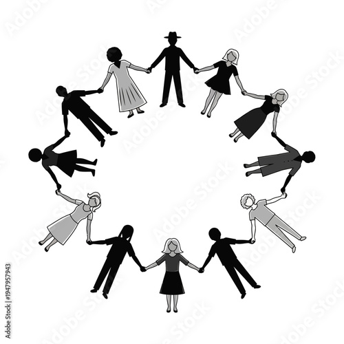 People Holding Hands in Circle Formation.