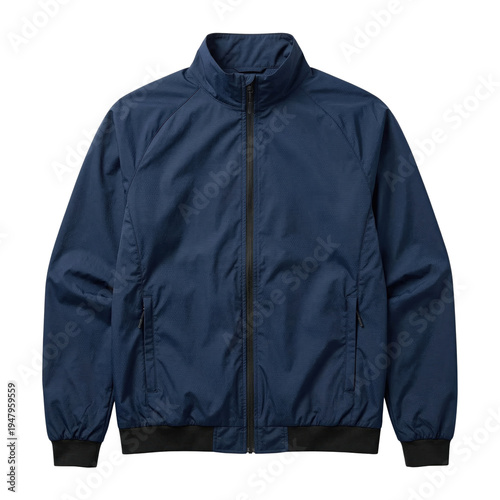 Cuadro en lienzo Dark blue men's lightweight bomber jacket with zipper
