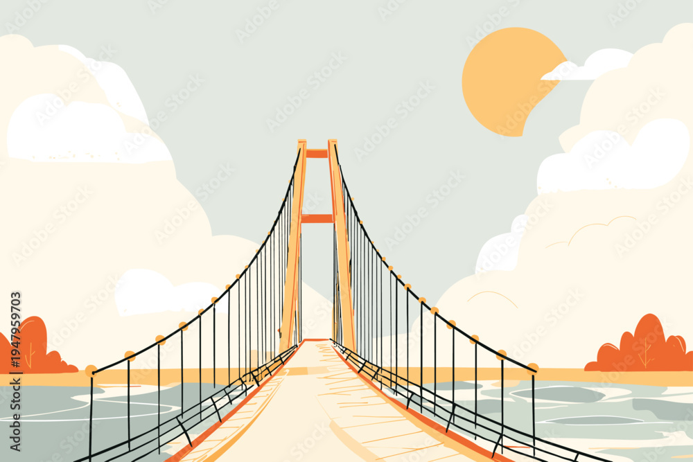 Fototapeta premium Smart Infrastructure Bridge with IoT Sensors and Data Transmission