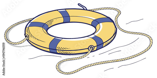 Lifebuoy circle symbol icon design illustration for safety and sport theme.