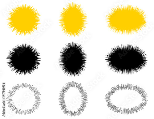 漫画の集中線フレームセット