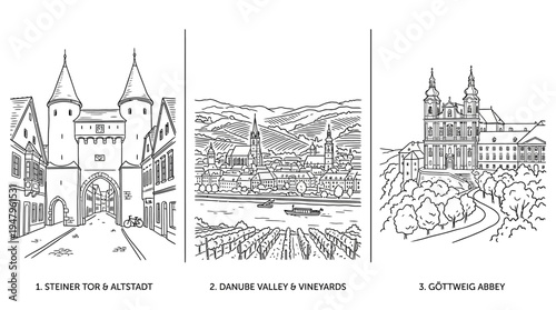 Three Iconic Austrian Landmarks Steiner Tor Danube Valley and Göttweig Abbey