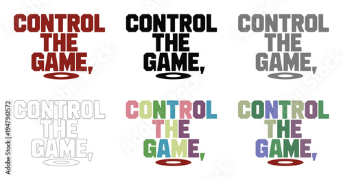 Motivational text graphics display different color variations for controlling the game.