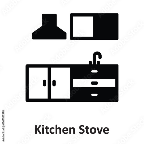 Kitchen Stove Vector icon which can easily modify or edit