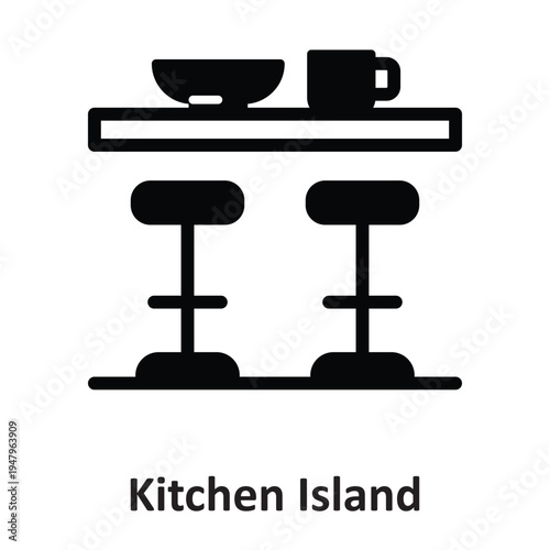 Kitchen Island Vector icon which can easily modify or edit