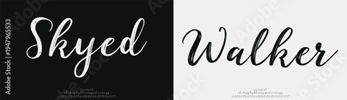 Skyed Walker, Script elegant Modern beauty font alphabet logo. Typography beautiful luxury minimal elegant serif fonts fashion wedding vintage retro logos. vector illustration
