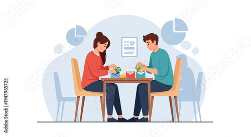 Couple playing board game at table, enjoying leisure time together at home