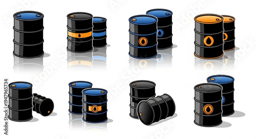 Collection of Oil Drums - A Visual Representation of Energy and Industry.