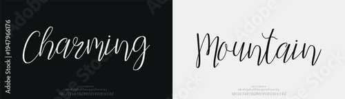 Charming Mountain, signature Font Calligraphy Logotype Script Brush Font Type Font lettering handwritten
