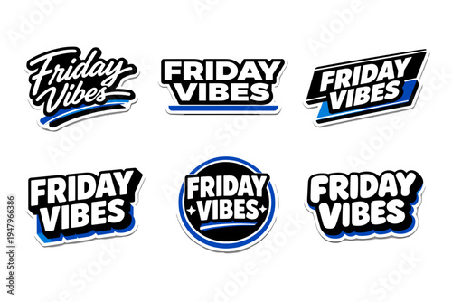 Friday vibes fun and bold typography sticker