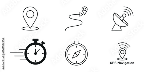 Navigation and tracking icons