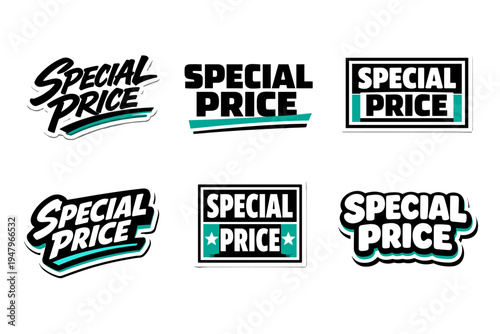 Special price promotional typography sticker design