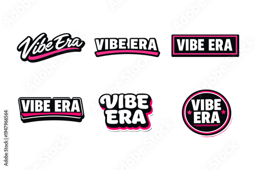Vibe era modern typography sticker design
