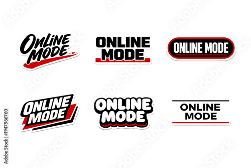 Online mode bold typography sticker design