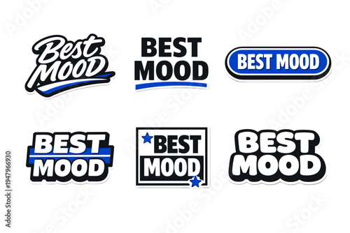 Best mood typography sticker design