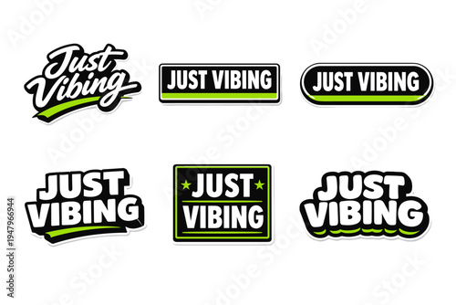 Just vibing modern typography sticker design
