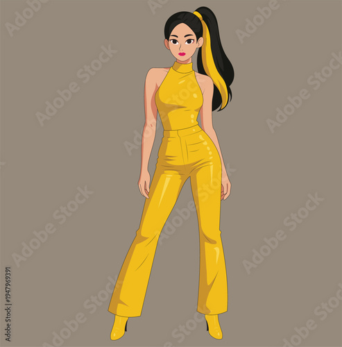 Fashion Sketch Drawing Girls Beautiful Looks Stock Vector illustration