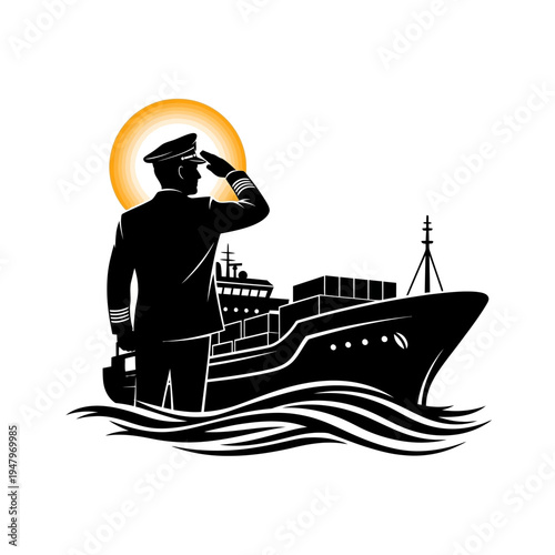 Sailor standing on ship deck.