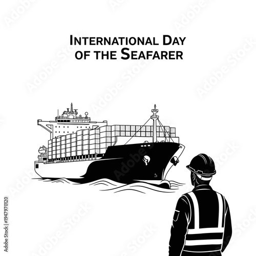 Seafarer standing on ship deck.