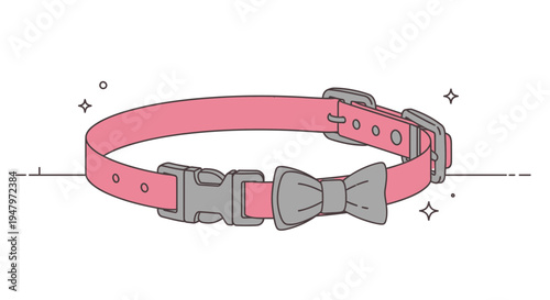 Cute Pink Dog Collar with Bow Tie, Adjustable Pet Accessory for Small Dogs and Cats