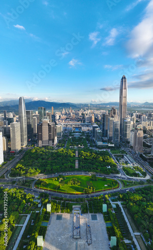 Shenzhen Futian CBD Citizen Center Ping An Financial Center, aerial photography