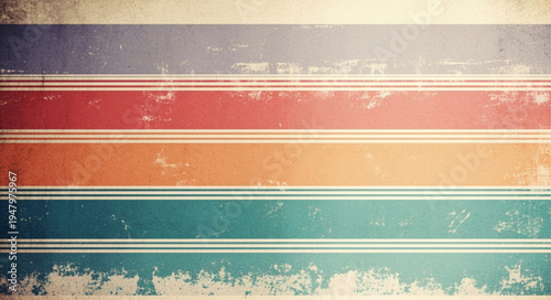 Retro Striped Background with Distressed Texture and Vintage Appeal.