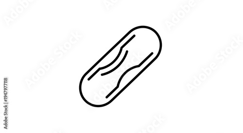 Abstract minimalist capsule pill icon, simple medicine symbol, health care concept