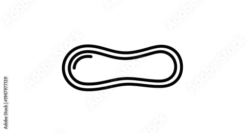 Abstract organic shape, amoeba-like form, simple line art, isolated on white background