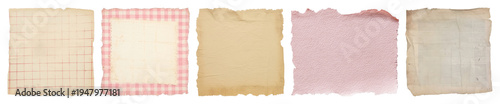PNG Vintage textured paper collection on transparent background
