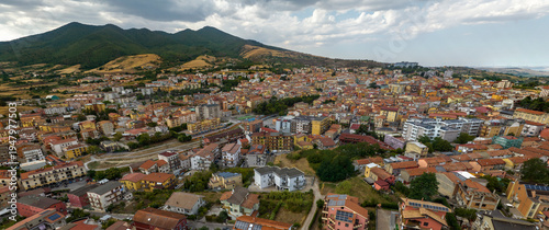 Tablou pe pânză Panoramic aerial view of the city of Rionero in Vulture, located in the province of Potenza, Basilicata, Italy