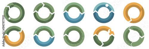 Environmental sustainability cycle symbols – Great for renewable energy presentations, carbon footprint tracking, or eco-friendly branding.
