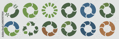 ESG sustainability reporting icon set – Ideal for corporate environmental impact reports, green business strategy, or ESG dashboards.