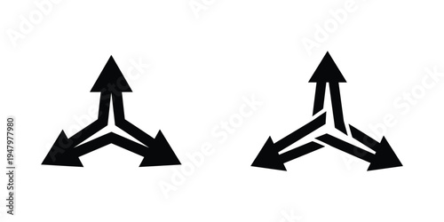 Symmetrical arrow symbols with multiple pointed tails