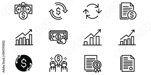 Financial growth and investment icons