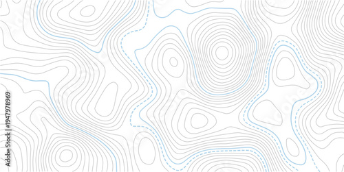 Topographic map background. Grid map.  Geographic abstract pattern. The topo contour or wallpaper. Mountain trail terrain or path. Vector illustration.