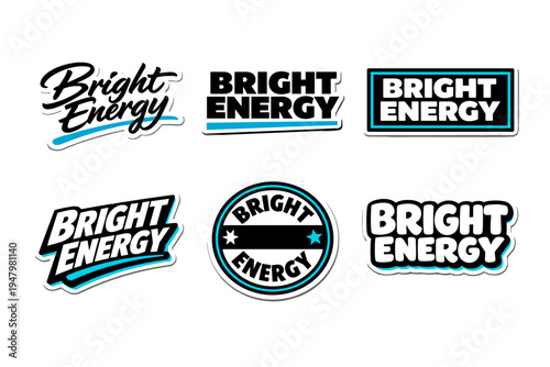 Bright energy bold typography sticker design