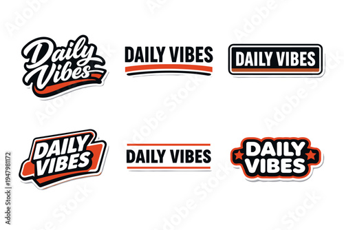 Daily vibes bold typography sticker design