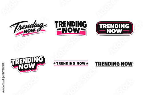 Trending now bold modern typography sticker design