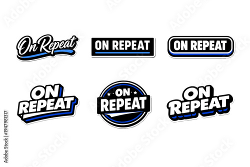 On repeat typography sticker design