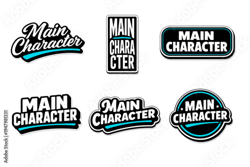 Main character typography slogan sticker design
