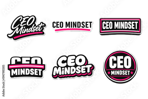 Ceo mindset bold typography sticker design
