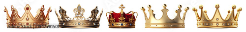 PNG Elegant crowns showcasing regal beauty on transparent background