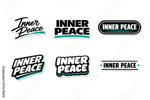 Inner peace typography slogan sticker design
