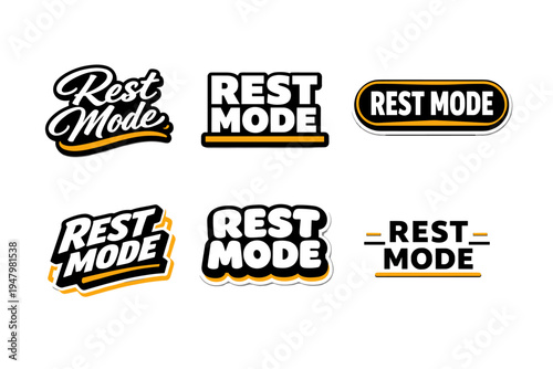 Rest mode typography sticker design