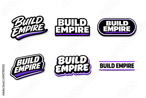 Build empire bold motivational typography sticker