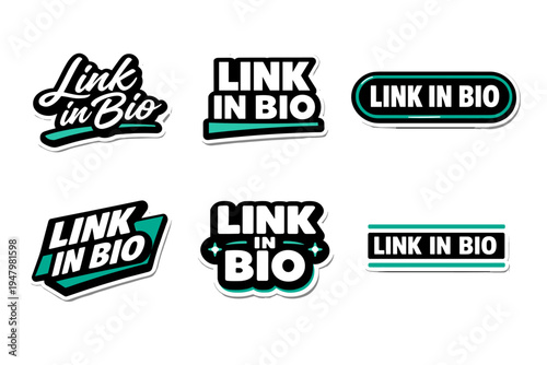 Link in bio modern typography sticker design