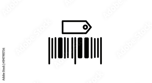Barcode and Price Tag Icon: Retail, Commerce, and Product Identification Concept