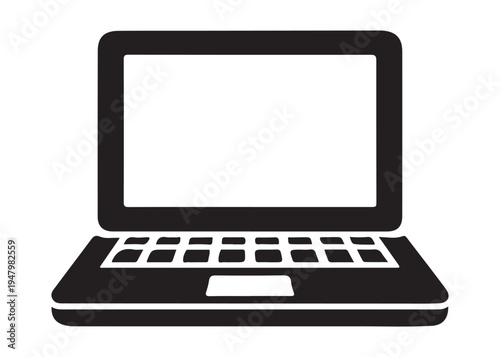 laptop logo silhouette vector, notebook laptop silhouette vector illustration, laptop computer silhouette  logo, digital technology laptop device logo silhouette design on white background 