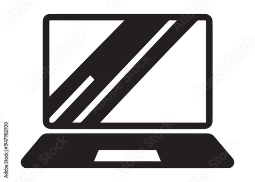 laptop logo silhouette vector, notebook laptop silhouette vector illustration, laptop computer silhouette  logo, digital technology laptop device logo silhouette design on white background 